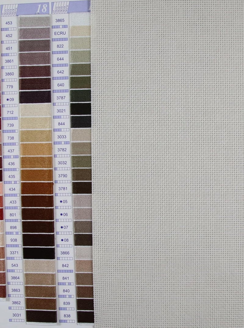 KCS 19" x 28" 11CT Counted Cotton Aida Cloth Cross Stitch Fabric (Pearl Grey) - Image 3