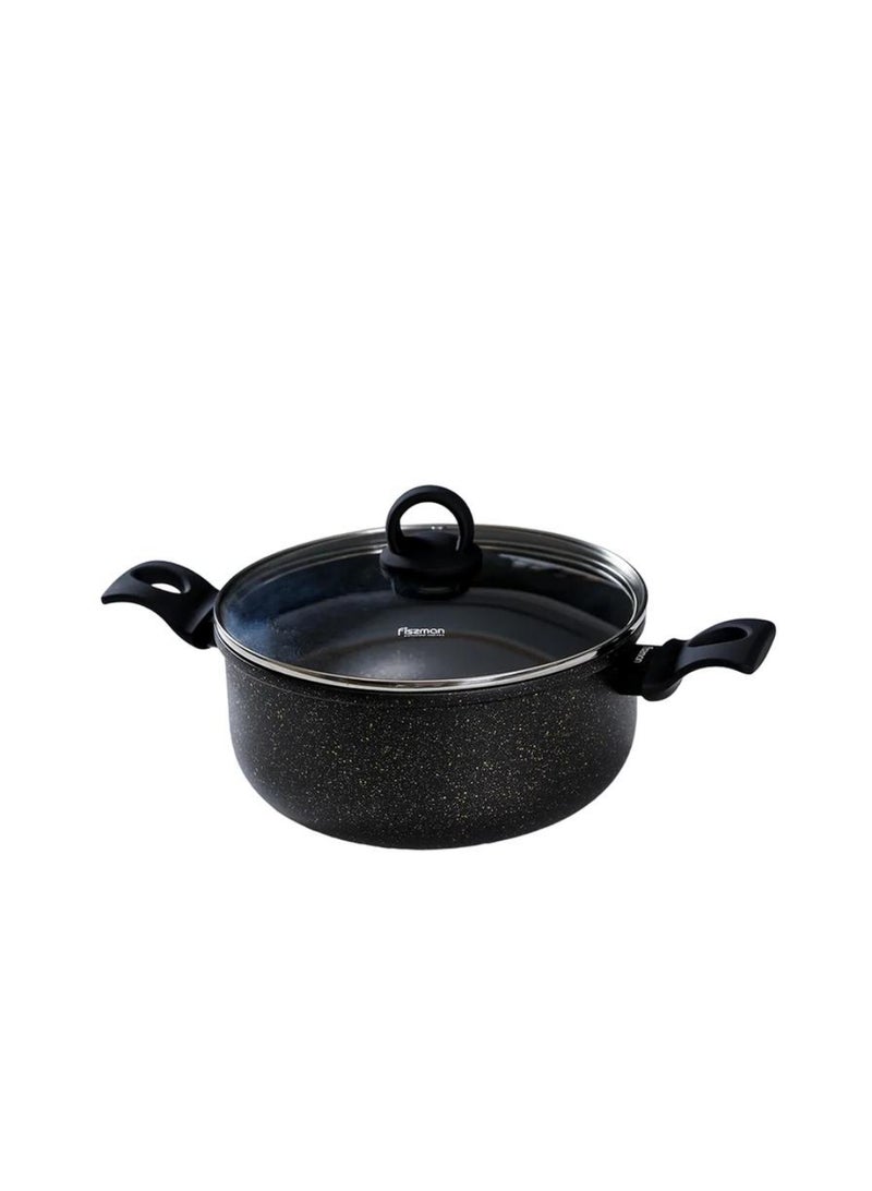 Fissman Grace Aluminum Induction Nonstick Casserole Wglass Lid 24 Cm