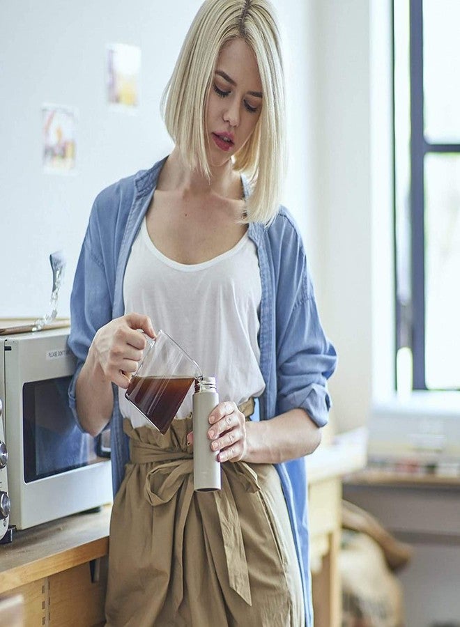 إيبينكا زجاجة معزولة شخصية من إيبينكا، صغيرة 120 مل، مصنوعة من الفولاذ المقاوم للصدأ، خفيفة الوزن، بيج - Image 3