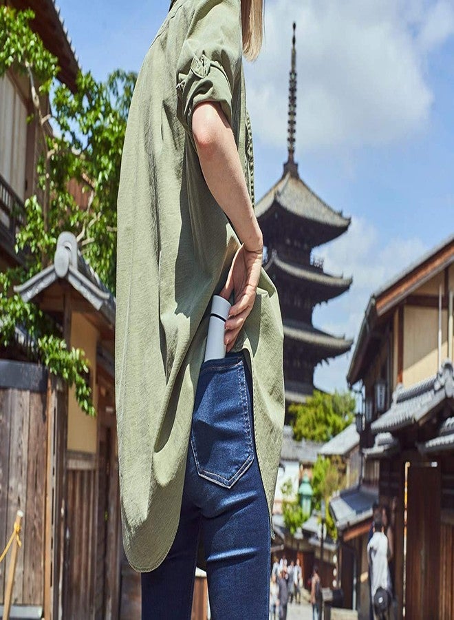 إيبينكا زجاجة معزولة شخصية من إيبينكا، صغيرة 120 مل، مصنوعة من الفولاذ المقاوم للصدأ، خفيفة الوزن، بيج - Image 4