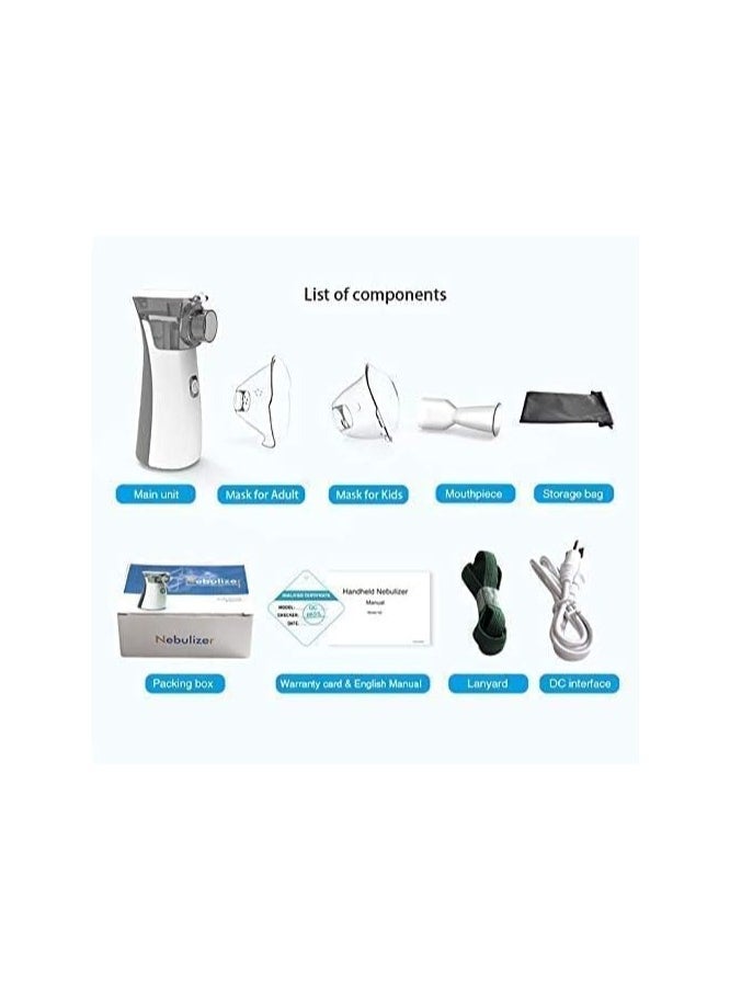 Generic Ultrasonic Medical Portable Handheld Mesh Nebulizer Machine for Children & Adults with 2 Masks and 1 Mouth piece - Image 5