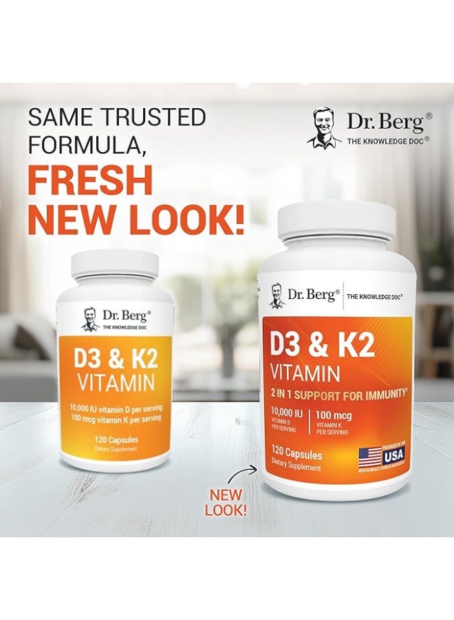 Dr. Bergs Nutritionals D3 & K2 Vitamin, 120 Capsules - Image 2