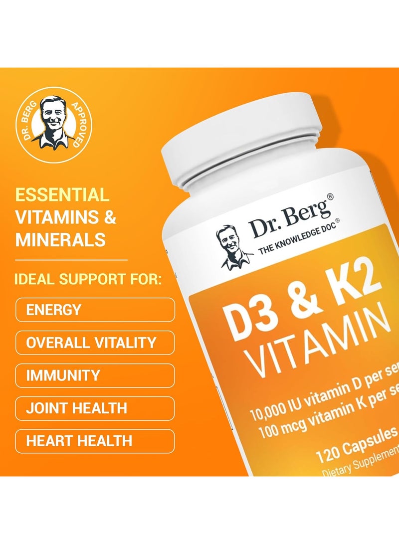 Dr. Bergs Nutritionals D3 & K2 Vitamin, 120 Capsules - Image 4