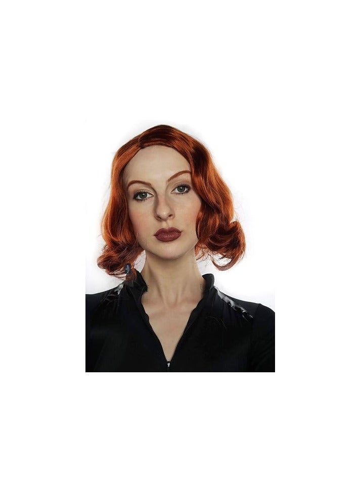 باروكة شعر صناعي  قصير مستقيم بني اللون  شعر حراري فايبر  قابل للغسيل والكي