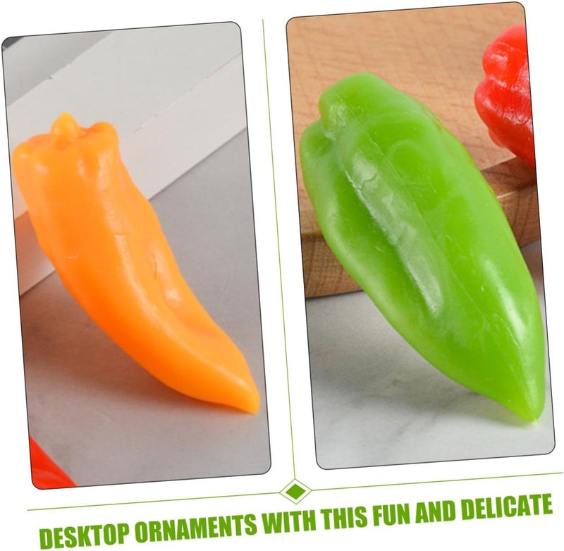 Kichvoe Simulation Chili Peppers 12pcs Set PVC Artificial Fake Chili Peppers Realistic Vegetable Model Decoration for Home Kitchen Party Photo Props - Image 5