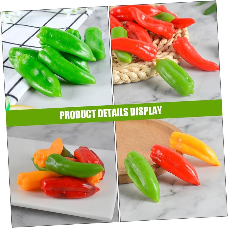 Kichvoe Simulation Chili Peppers 12pcs Set PVC Artificial Fake Chili Peppers Realistic Vegetable Model Decoration for Home Kitchen Party Photo Props - Image 4