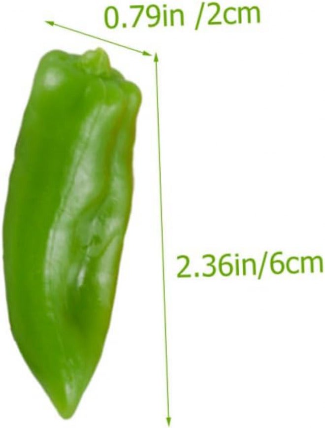 Kichvoe Simulation Chili Peppers 12pcs Set PVC Artificial Fake Chili Peppers Realistic Vegetable Model Decoration for Home Kitchen Party Photo Props - Image 2