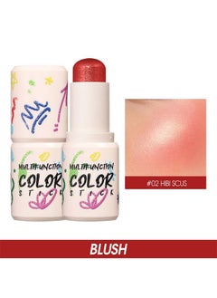 LANGMANNI Blush，Moisture and Lightweight Highlighters Makeup Stick，Blendable and Smooth 02 Hibi Scus  - Image 1