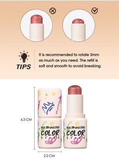 LANGMANNI Blush，Moisture and Lightweight Highlighters Makeup Stick，Blendable and Smooth 02 Hibi Scus  - Image 5