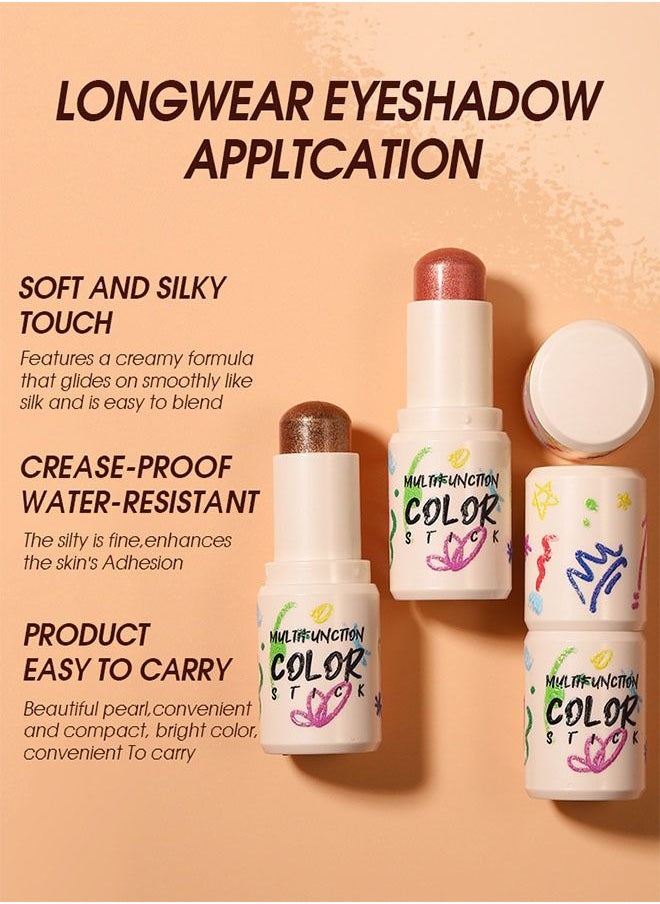 Blush，Moisture and Lightweight Highlighters Makeup Stick，Blendable and Smooth 02 Hibi Scus