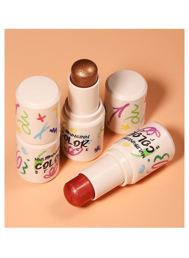 Blush，Moisture and Lightweight Highlighters Makeup Stick，Blendable and Smooth 02 Hibi Scus