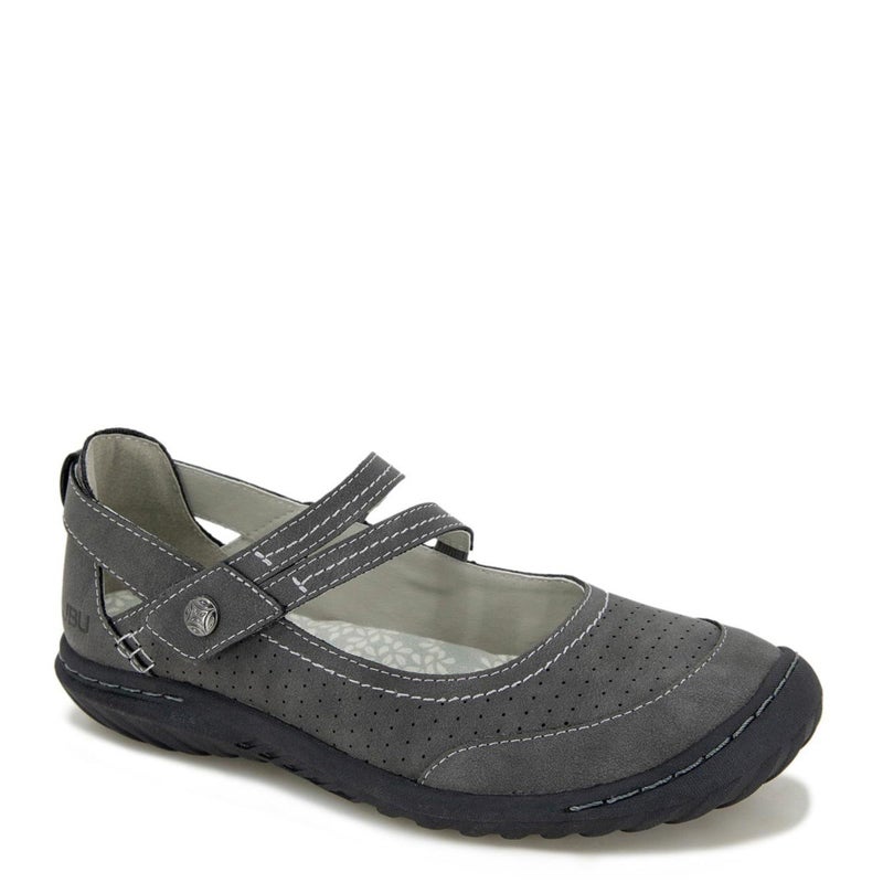 JBU Womens Fawn Mary Jane Flat Charcoal 10