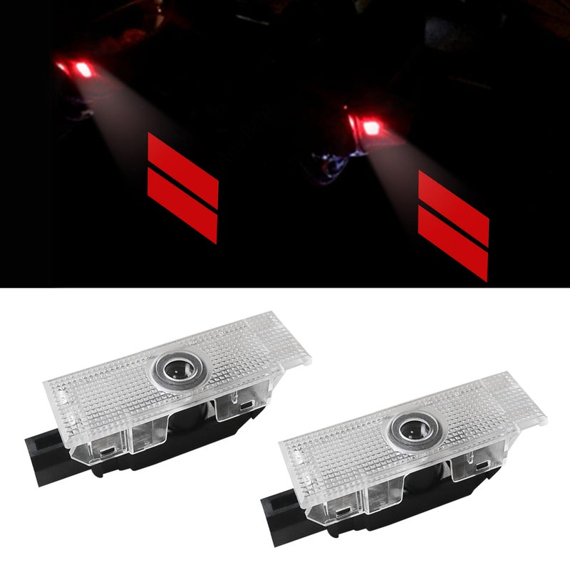 أضواء باب YOSRTER 2PCS شعار لدودج تشالنجر ملحقات LED ظل مرحب به مصابيح إسقاط بركة ملحقات داخلية لدودج تشالنجر شريط مزدوج أحمر