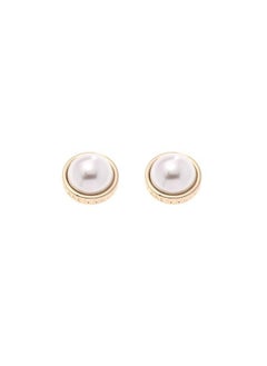Karen Millen Logo Pearl Stud Earrings  - Image 1