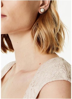 Karen Millen Logo Pearl Stud Earrings  - Image 5