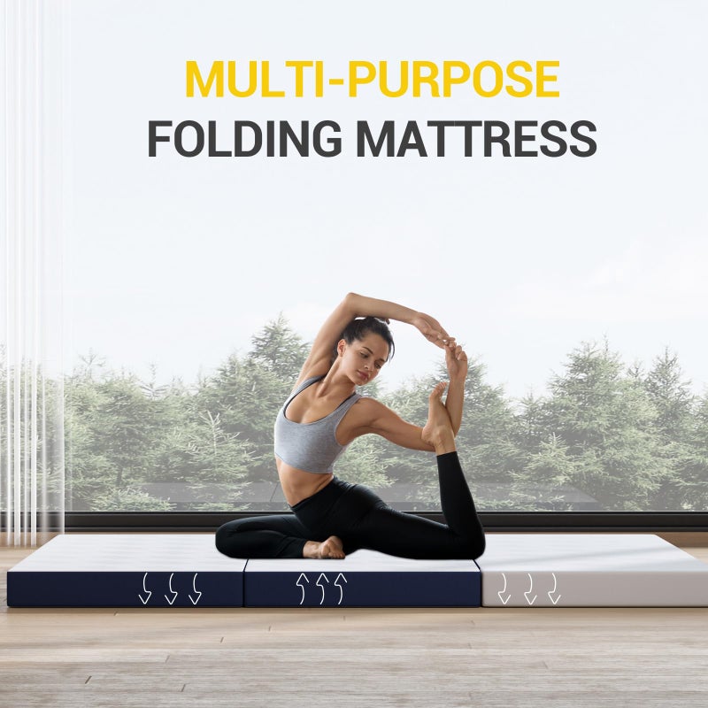 Avenco Foldable Mattress Twin, Folding Mattress 4 Inch Memory Foam, Trifold Mattress Portable with Removable Cover & Detachable for Guest Room/Caravan/Camping/Travel, Twin Size 75"x39"x4" - Image 2