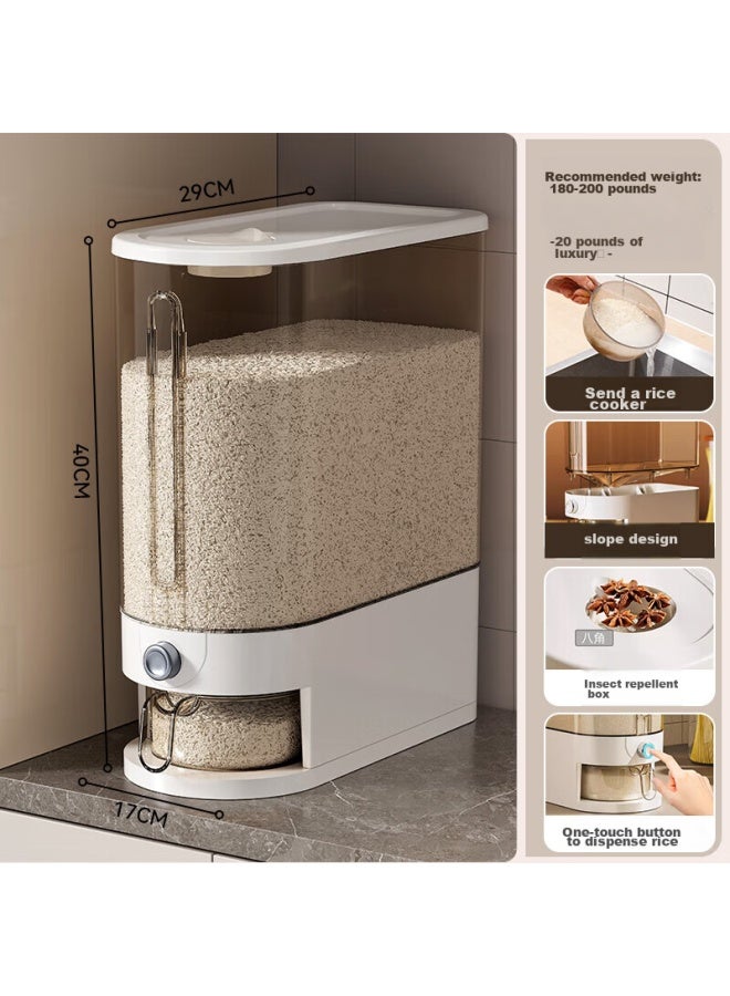 Pakchoice Rice Container, Insect-proof And Moisture-proof, Large Capacity Rice Storage Box, Food-grade, Household Use, Press-type Rice Bin - Image 1