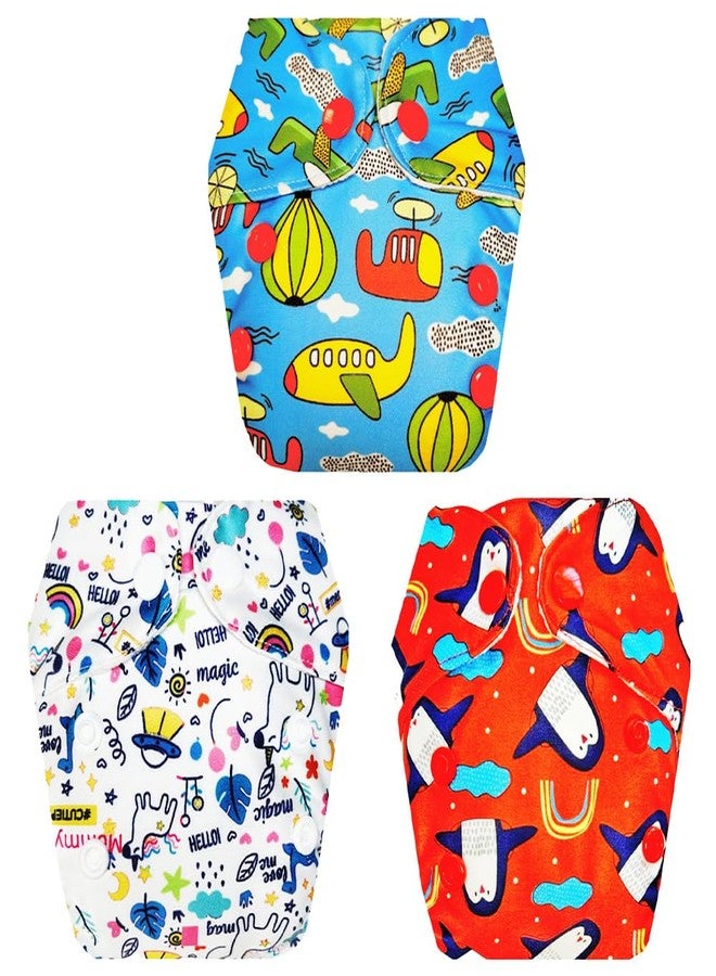 حفاضات قماشية فاخرة من دمبلدو للأطفال حديثي الولادة مع حشوة داخلية (عبوة من 3 قطع) | ملائمة ومريحة | تسمح بمرور الهواء | مناسبة للسفر | تغيير حفاضات بدون قلق | من 0 إلى 4 أشهر | للجنسين - Image 1