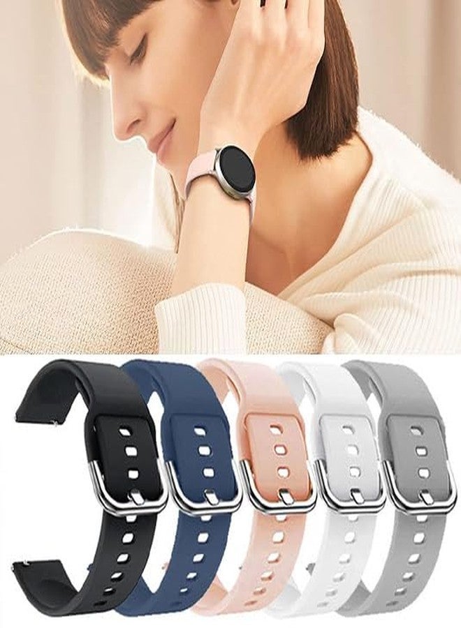 Xininyia Compatible with Amazfit Active 2 & Active 2 Square Watch Bands 20mm, Replacement Soft Adjustable Straps Quick Release Silicone Wristbands (5-PACK) - Image 5