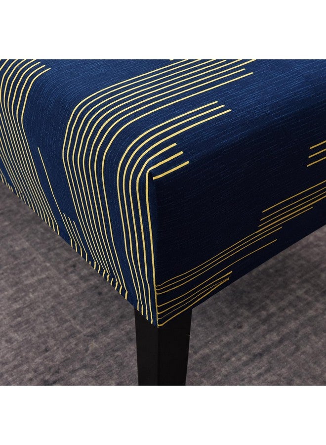 House of Quirk Stretchable Dining Bench Cover - Soft, Washable, Elastic Slipcover for Dining Room Furniture, Fits Standard Benches, Protective & Stylish Seat Cover (Blue Dazzle) - Image 5