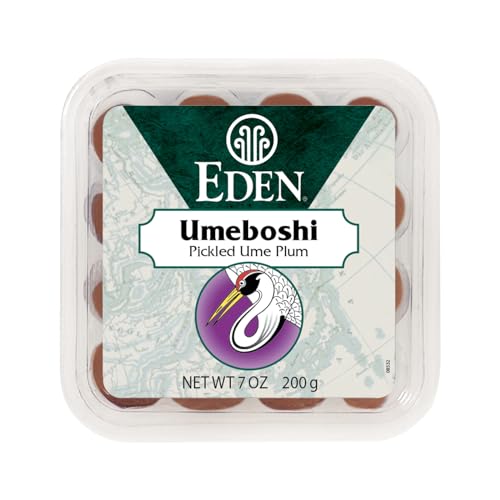 Eden Umeboshi Plum, Japanese Pickled Plum, Wakayama Grown, Whole, Traditionally Made in Japan, No MSG, No Chemical Additives, 7.05 oz - Image 1