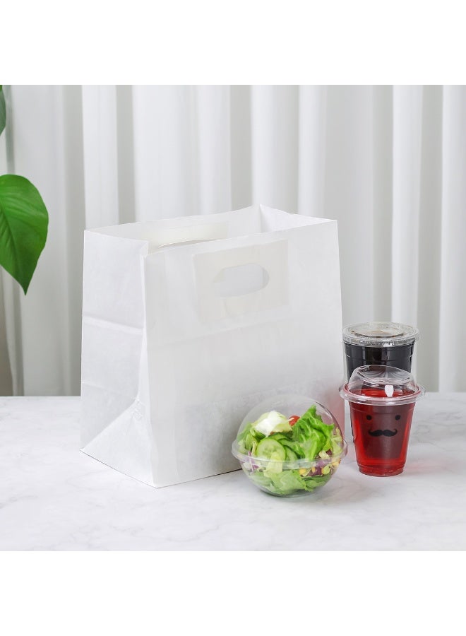 Restaurantware Bag Tek 11 x 7 Inch Paper Take Out Bags, 100 With Handles Paper Shopping Bags - Rectangle, Medium, White Paper Gift Bags, Sturdy, For Shopping, Parties, Or Take Out - Image 3