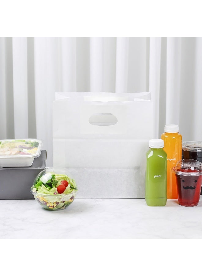 Restaurantware Bag Tek 11 x 7 Inch Paper Take Out Bags, 100 With Handles Paper Shopping Bags - Rectangle, Medium, White Paper Gift Bags, Sturdy, For Shopping, Parties, Or Take Out - Image 5