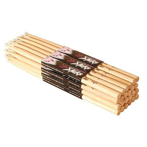 OnStage On Stage Hickory 2B Nylon Tip Drumsticks 12 Pairs - Image 1