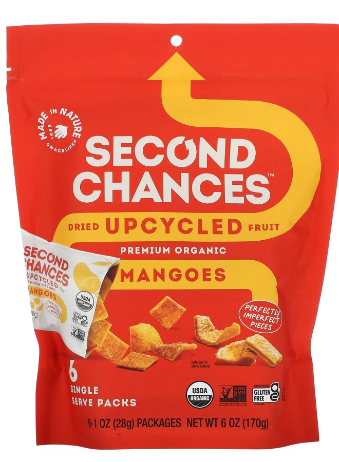 MADE IN NATURE Second Chances Mangoes Dried Upcycled Fruit 6 Pack 1 oz (28 g) Each