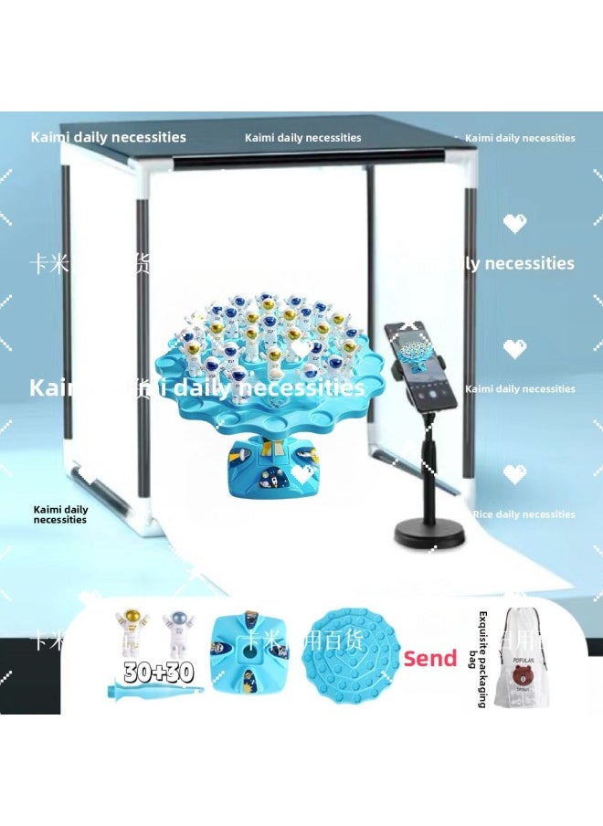 Generic - Balance Double Person Early Education Tree Stacking Game Battle Space Balance Intelligence Children's Benefit-Color:Manufacturer Sells [blue] 60 Villains + Special Plate - Image 1