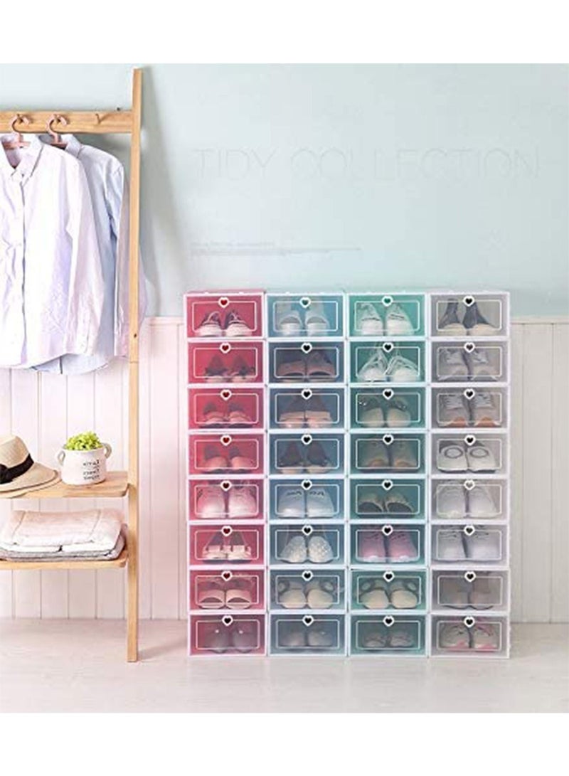 GT-Wheel Clear Plastic Shoe Storage Transparent Stackable Organizer box (Mixed-24PCS) - Image 2