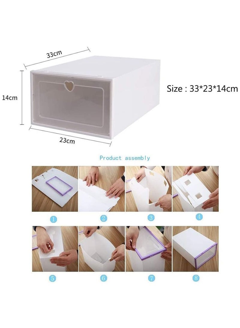 GT-Wheel Clear Plastic Shoe Storage Transparent Stackable Organizer box (Mixed-24PCS) - Image 4