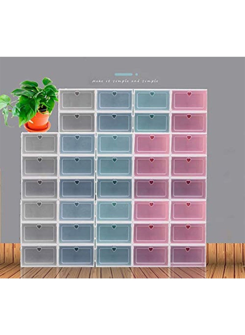 GT-Wheel Clear Plastic Shoe Storage Transparent Stackable Organizer box (Mixed-24PCS) - Image 5