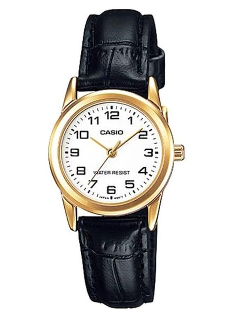 CASIO Women Water Resistant Leather Analog Watch LTP-V001GL-7BUDF - 31 mm - Black - Image 1