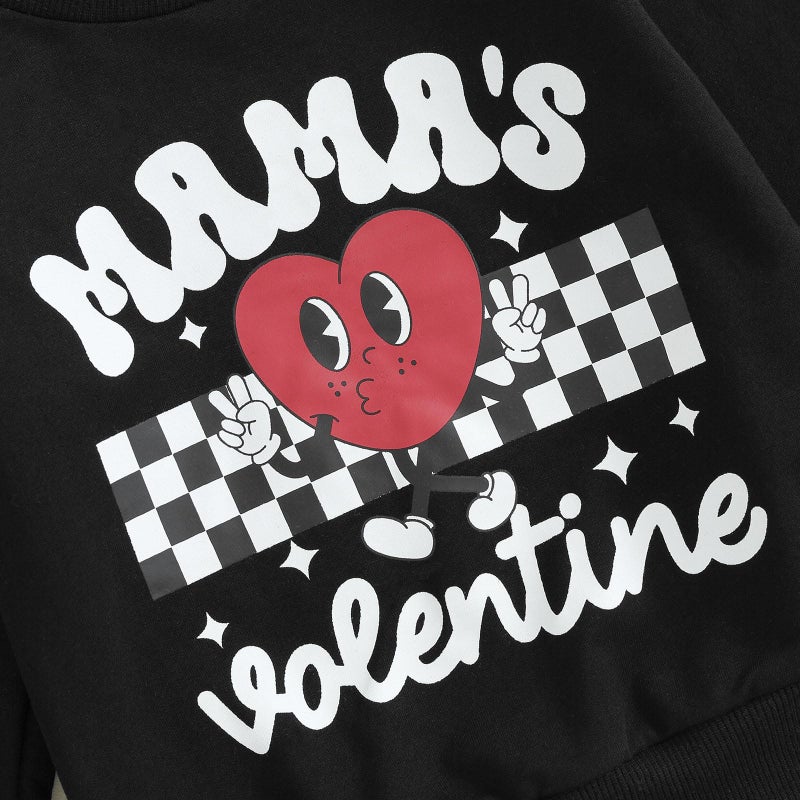 Thorn Tree Toddler Boys Girls Clothes Mama's Valentiens Sweatshirt Long Pants Spring Winter Unisex Baby Outfits - Image 4