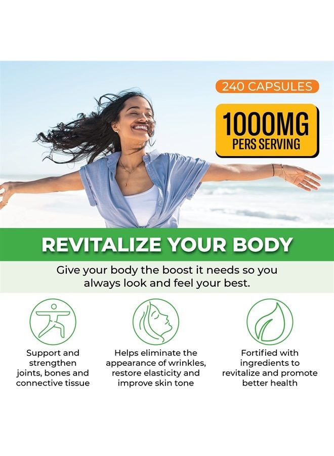 ForestLeaf أقراص الكولاجين مع حمض الهيالورونيك وفيتامين C - تقليل التجاعيد، شد البشرة، تعزيز صحة الشعر والبشرة والأظافر والمفاصل - مكمل ببتيدات الكولاجين المهدرجة - 120 كبسولة (عبوتين)  - Image 3