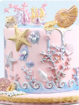 Elinka Seaweed Seashell Coral Conch Starfish Silicone Mold,Marine Theme Fondant Mold for Chocolate Candy Cake Decoration Polymer Clay Cupcake Cookie Jelly Sugar Craft - Image 3