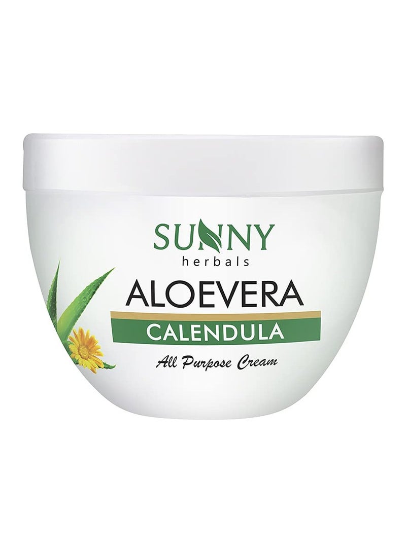 صني كريم الوجه العشبي ألوفيرا وكالندولا لجميع الأغراض يساعد على منع التندب وحروق الشمس يرطب ويمنح بشرة صحية متوهجة ومناسبة للبشرة الحساسة 500غم - Image 1