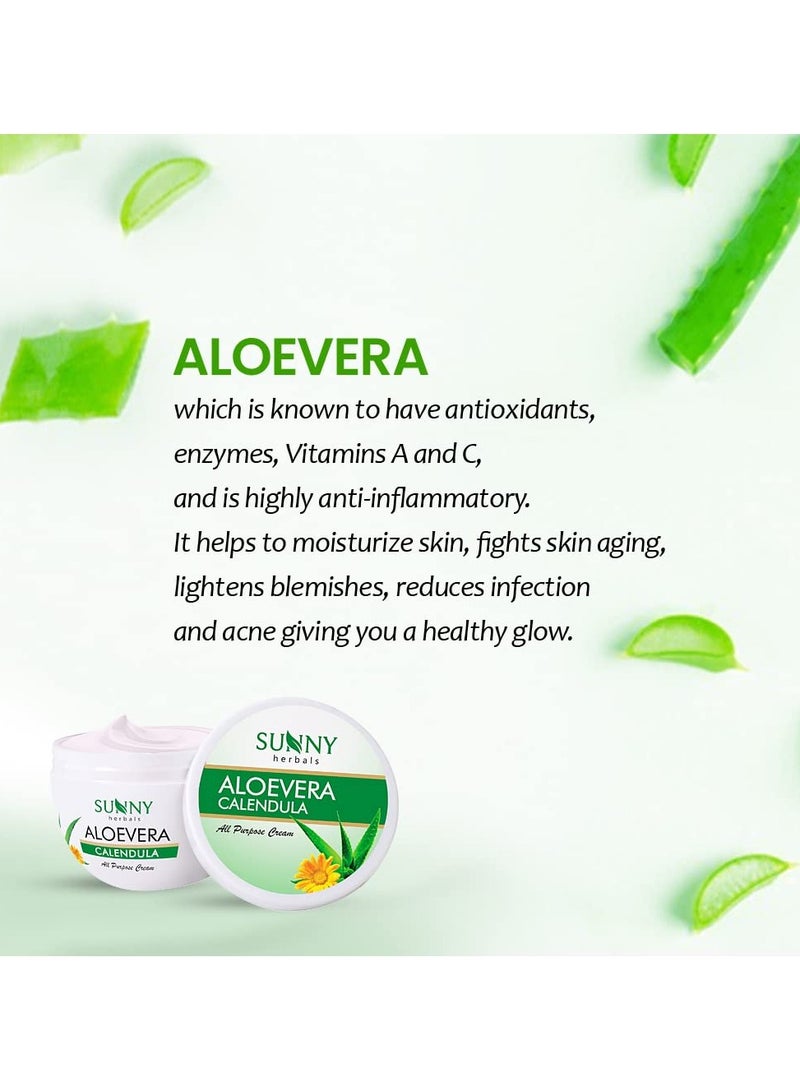 صني كريم الوجه العشبي ألوفيرا وكالندولا لجميع الأغراض يساعد على منع التندب وحروق الشمس يرطب ويمنح بشرة صحية متوهجة ومناسبة للبشرة الحساسة 500غم - Image 5