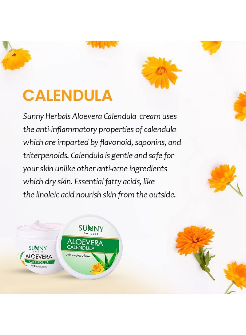 صني كريم الوجه العشبي ألوفيرا وكالندولا لجميع الأغراض يساعد على منع التندب وحروق الشمس يرطب ويمنح بشرة صحية متوهجة ومناسبة للبشرة الحساسة 500غم - Image 4