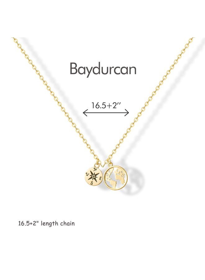 Baydurcan Dainty Gold Necklace for women - 14K Gold Plated Pendant Necklaces Gifts for Friends Sister Mother, Birthday, Christmas, Graduation, Inspirational Gifts, one size, Brass, Cubic Zirconia - Image 2
