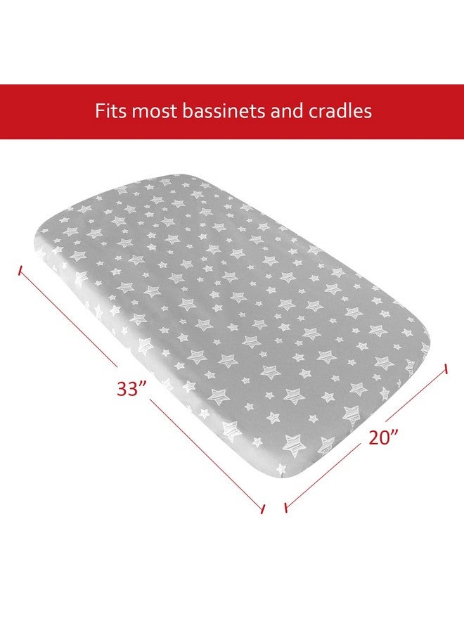 Moonsea Waterproof Bassinet Sheets 2 Pack, Compatible with RONBEI & Koola Baby & Baby Joy Bassinet, 33" X 20" Fits Most bassinets and Cradles - Image 4