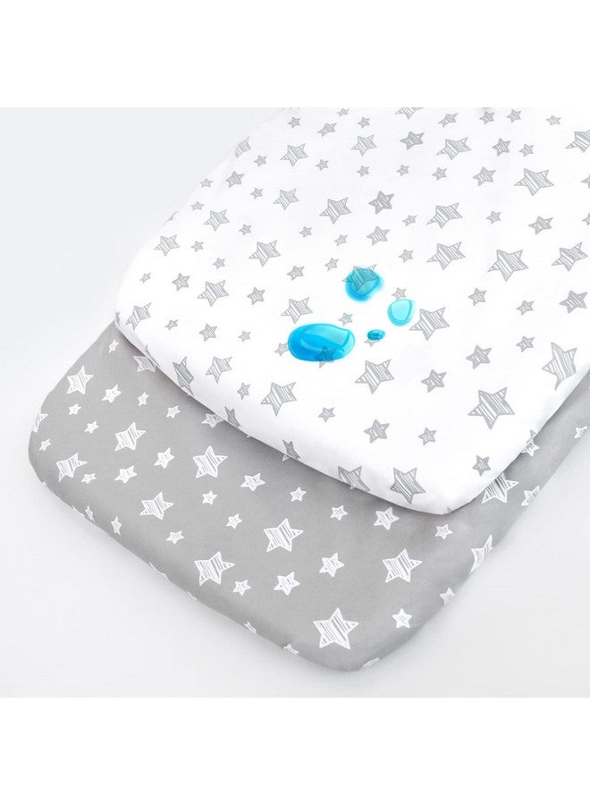 Moonsea Waterproof Bassinet Sheets 2 Pack, Compatible with RONBEI & Koola Baby & Baby Joy Bassinet, 33" X 20" Fits Most bassinets and Cradles - Image 1