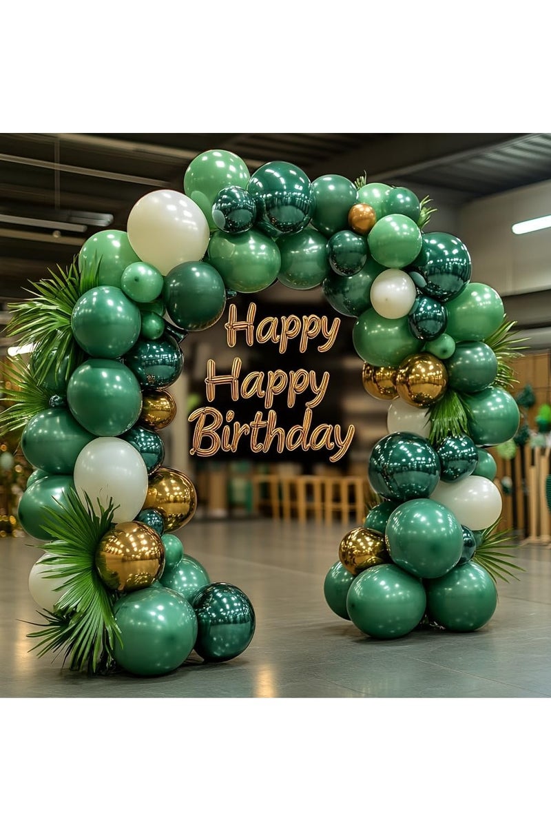 100 Pack Of 50 Green and 50 White 12 inch Round Helium Balloons for Dark Green And White Suitable For National Day Themed Wedding Graduation Anniversary Birthday Party Decorations - Image 3