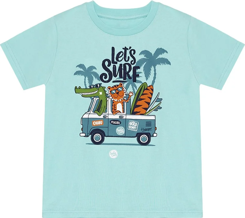 دينوكيدس طقم شورت وتيشيرت Let's Surf Boy