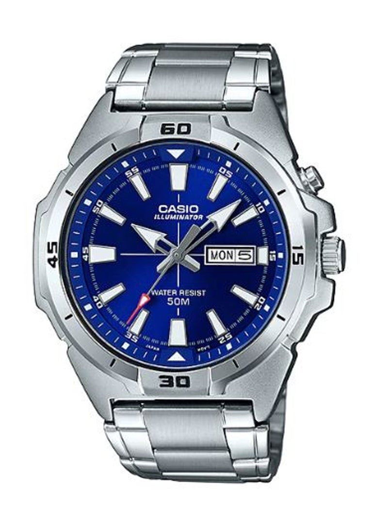 CASIO Analog Blue Dial Enticer Stainless steel Band Men’s Watch MTP-E203D-2AV - Image 1