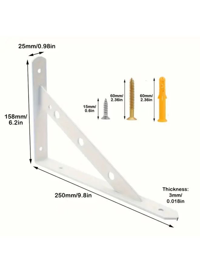 6 Pack Heavy Duty Metal Floating Shelf Brackets 10 Inch L Shaped Corner Mounts - Image 4