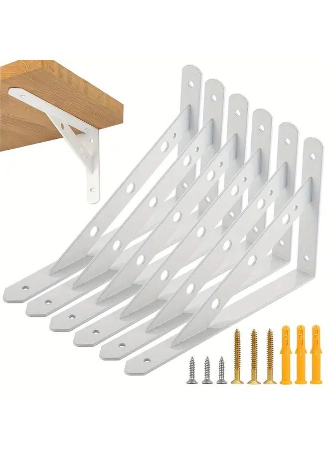 6 Pack Heavy Duty Metal Floating Shelf Brackets 10 Inch L Shaped Corner Mounts - Image 2