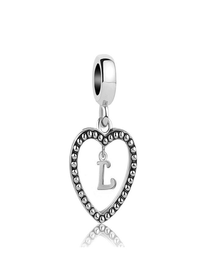 MiiFort Love Heart L Letter Initial Charm for Bracelets Name Necklaces Pendants English Alphabet Women Granddaughter Aunt Niece Cousin