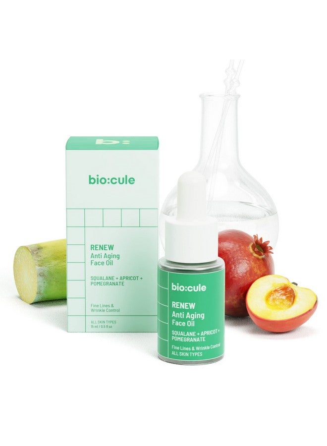 Biocule Renew Anti Aging Face Oil With Sugar Squalane Apricot & Pomegranate Oils Natural Facial Oil For Fine Lines & Wrinkle Repair Lightweight & Fast Absorbing Suitable For All Skin Types 15Ml - Image 2